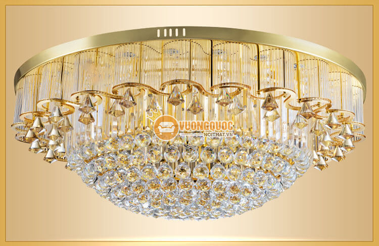 Đèn ốp trần pha lê đẹp treo phòng khách CM221-7